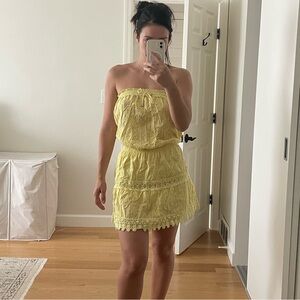 Melissa Odabash Yellow Strapless Lace Sundress